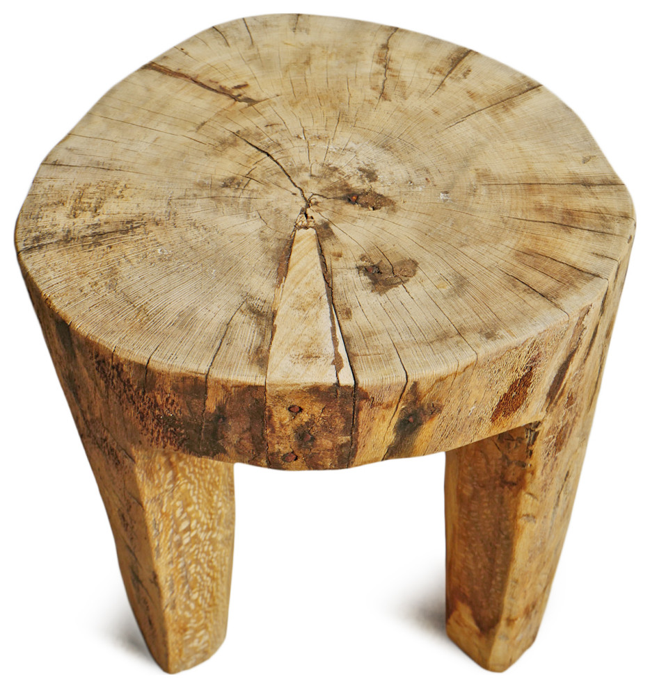 Rustic Naga Three Leg Wood Table 8   Rustic   Side Tables And End Tables   by Design Mix Furniture  Houzz