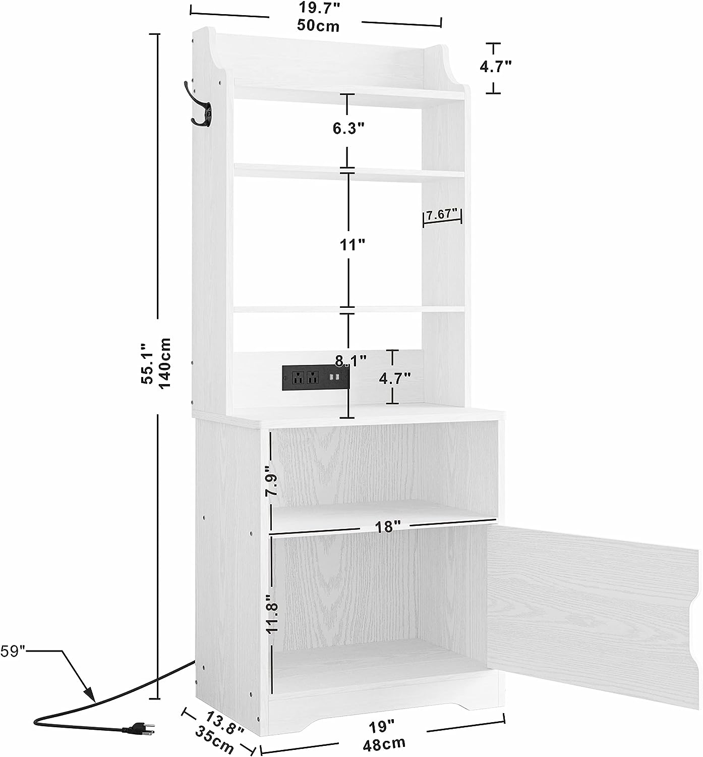 Nightstand with Charging Station, 55