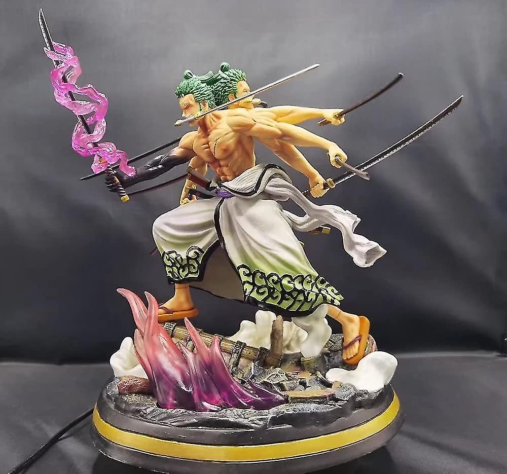 31cm Nine Blades Ryu Zoro Pvc Cartoon Anime Game Character 2022 Newest Gift Handmade Model Otaku Favorite Game Decoration Desktop Collectible