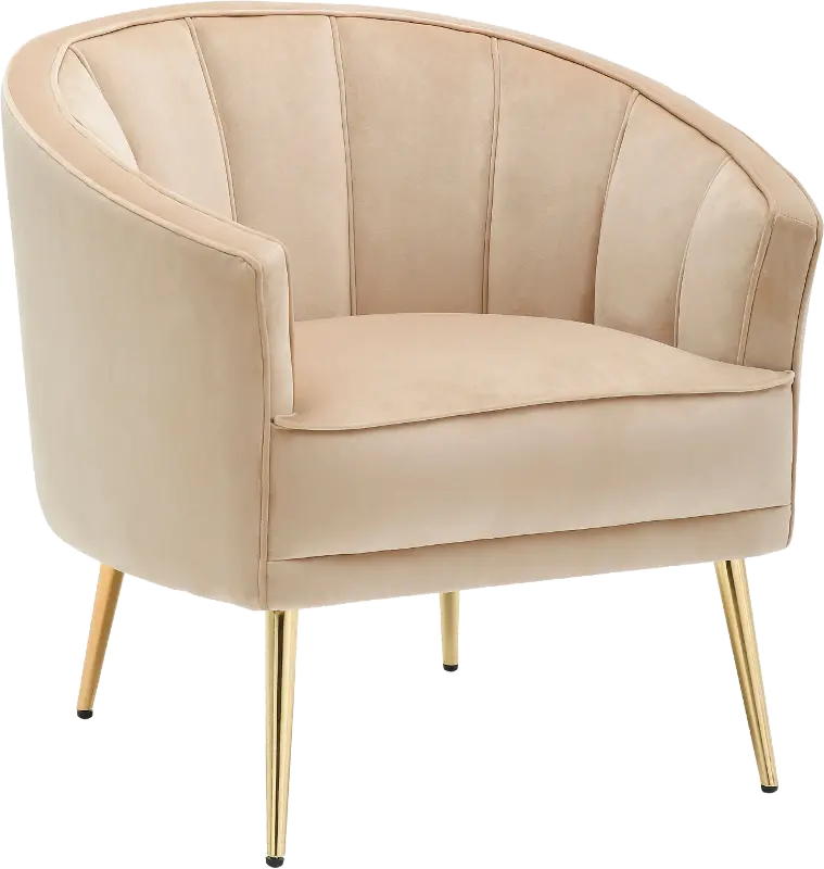 Tania Champagne Velvet Glam Accent Chair