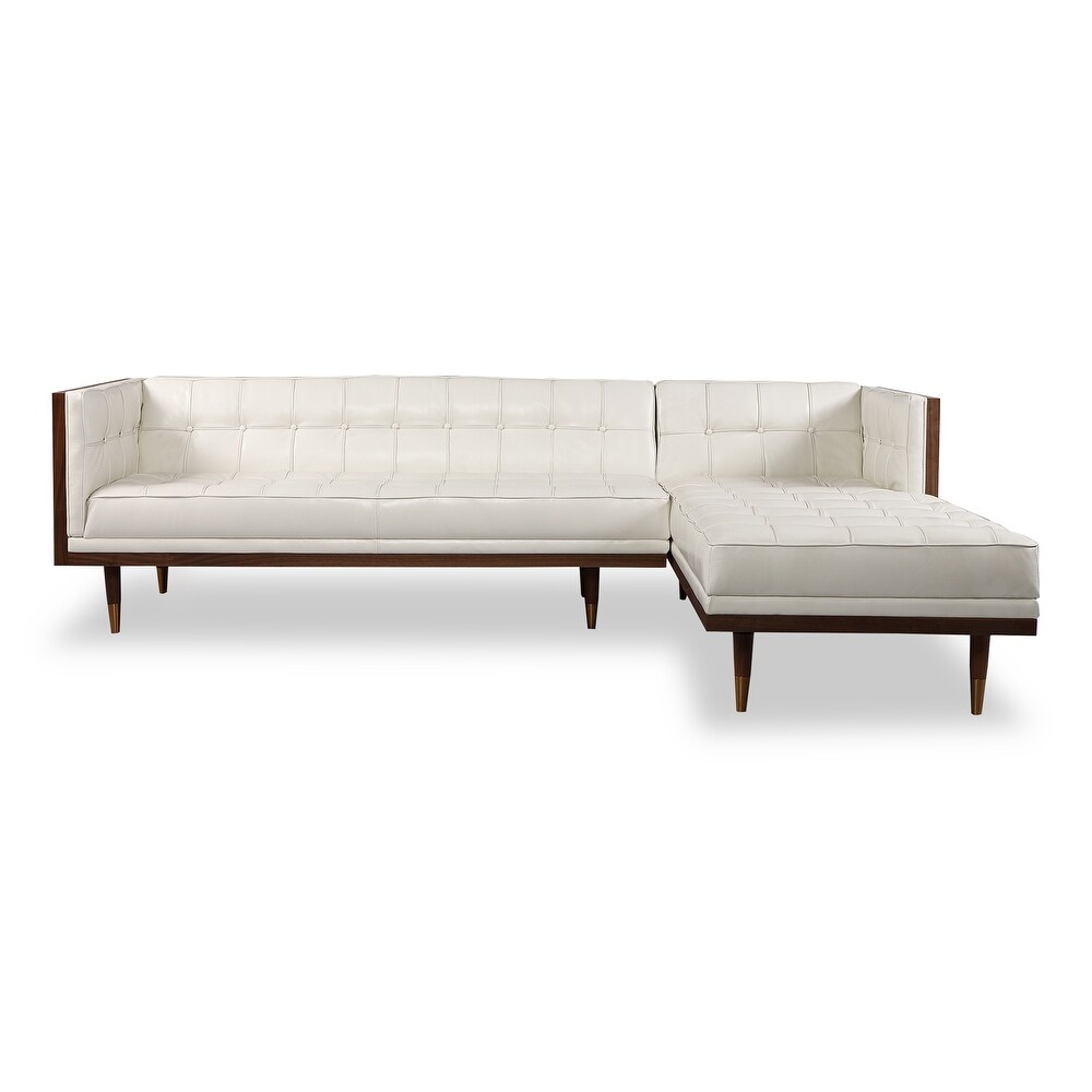 Kardiel Woodrow Box Midcentury Mod Sofa Sectional  Top Grain Leather