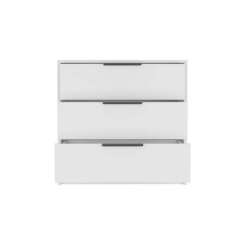 DEPOT E-SHOP Egeo 3 Drawers Dresser， Superior Top， White