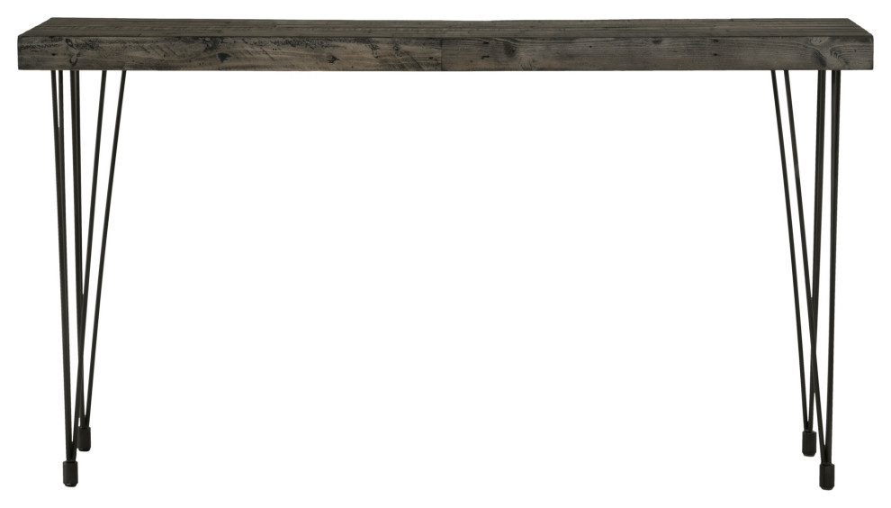 Boneta Console Table Weathered Grey   Industrial   Console Tables   by Moe  x27s Home Collection  Houzz