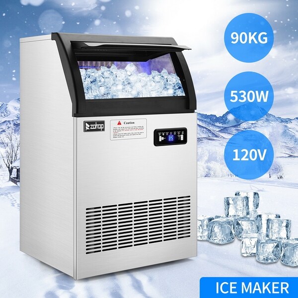 ZOKOP 200Lbs/24H Commercial Freestanding Ice Maker Machine