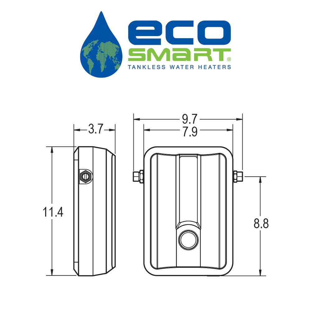 EcoSmart ECO 8 Tankless Electric Water Heater 8 kW 240 V ECO 8