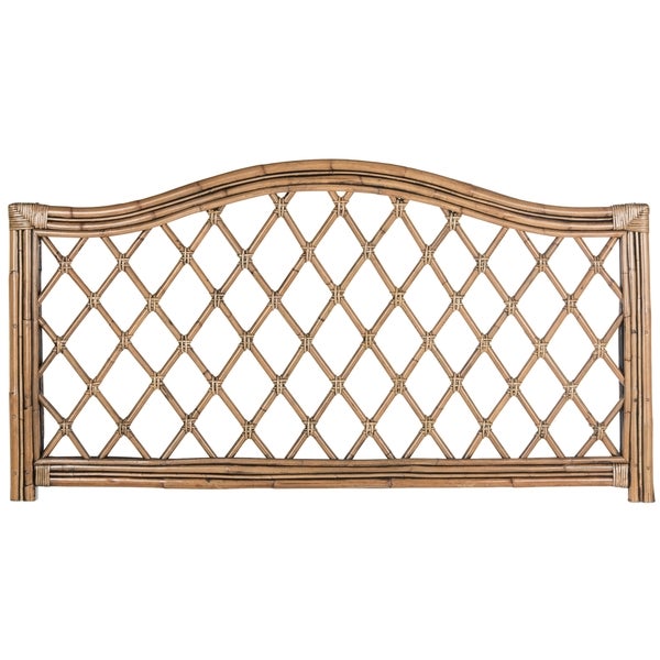 SAFAVIEH Gabrielle Brown Full Rattan Wicker Trellis Headboard - - 11098743