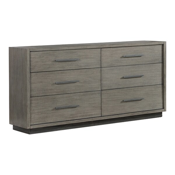 Ventura Grey Oak 3-piece Platform Storage Bedroom Set with Dresser - - 35216470