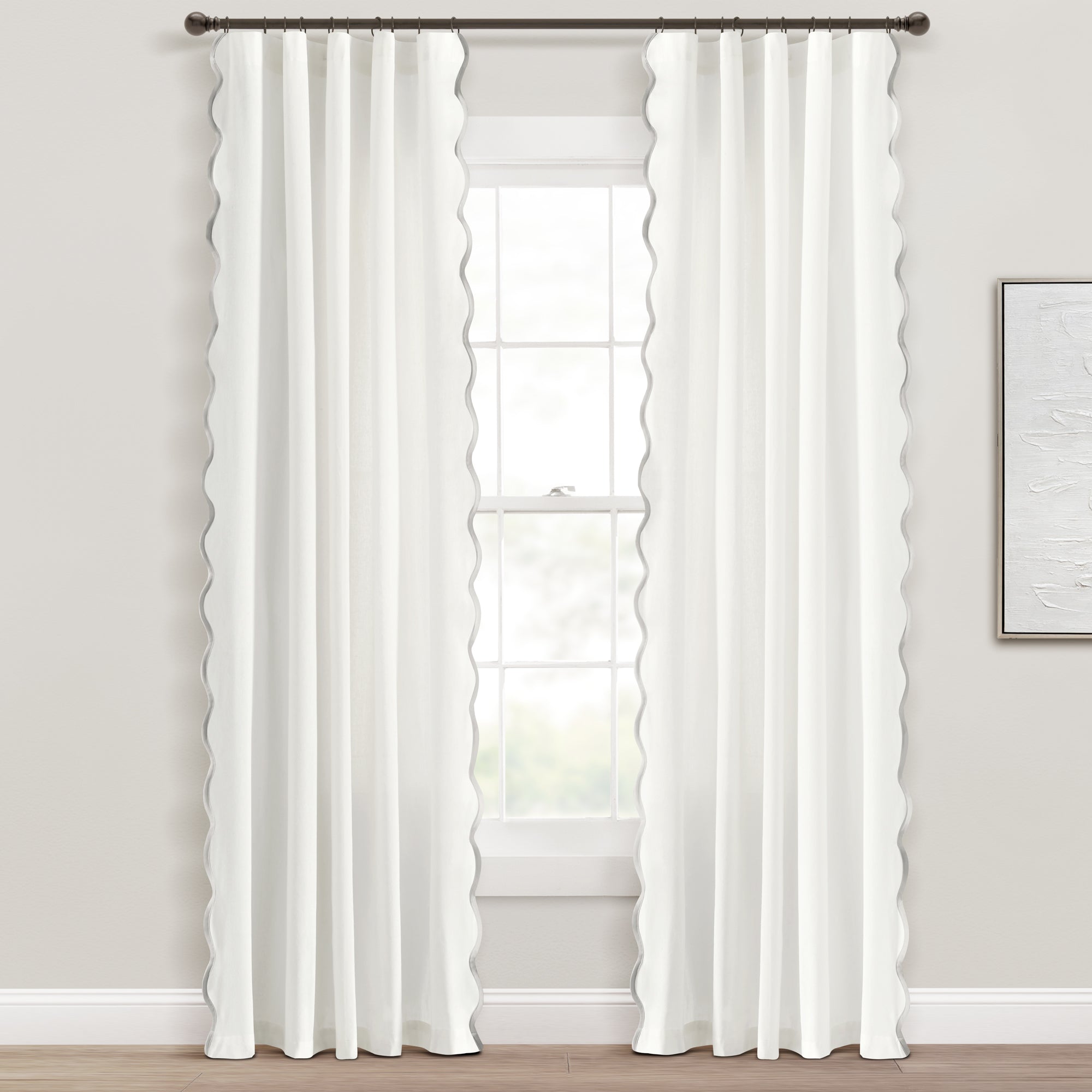 Coastal Chic Scallop Edge Window Curtain Panel Set