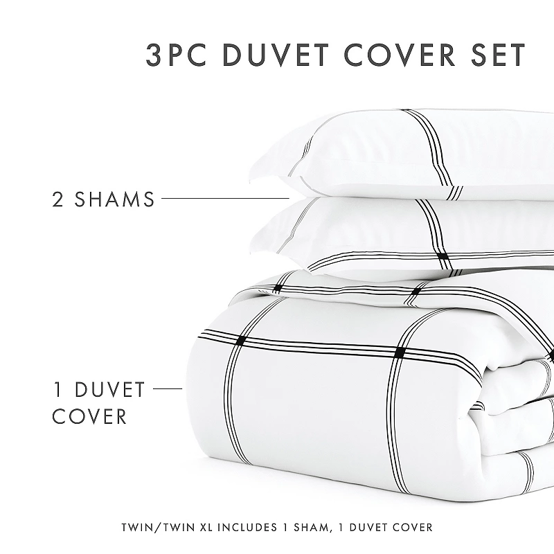 Home Collection Premium Ultra Soft Grid Duvet Cover Set