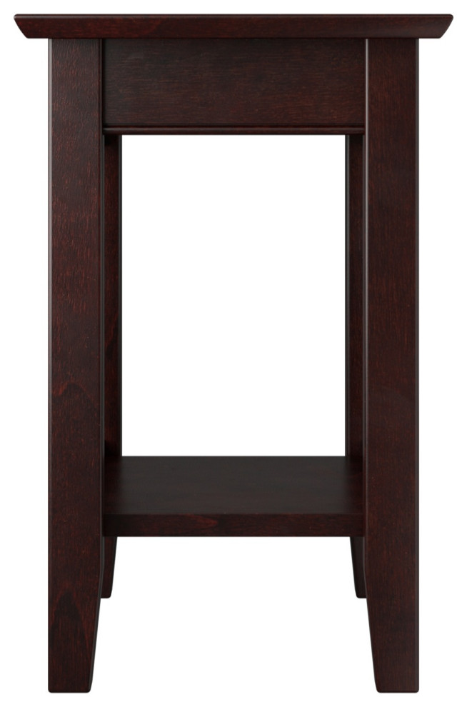 Mission Chair Side Table With Charging Station  Espresso   Transitional   Side Tables And End Tables   by Homesquare  Houzz