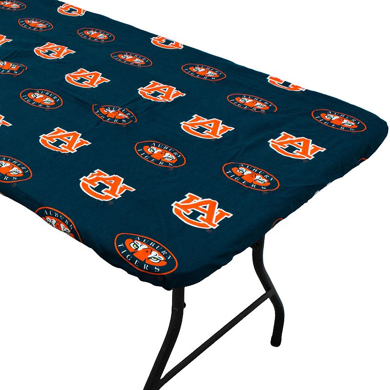 NCAA Auburn Tigers Tailgate Fitted Tablecloth， 72 x 30