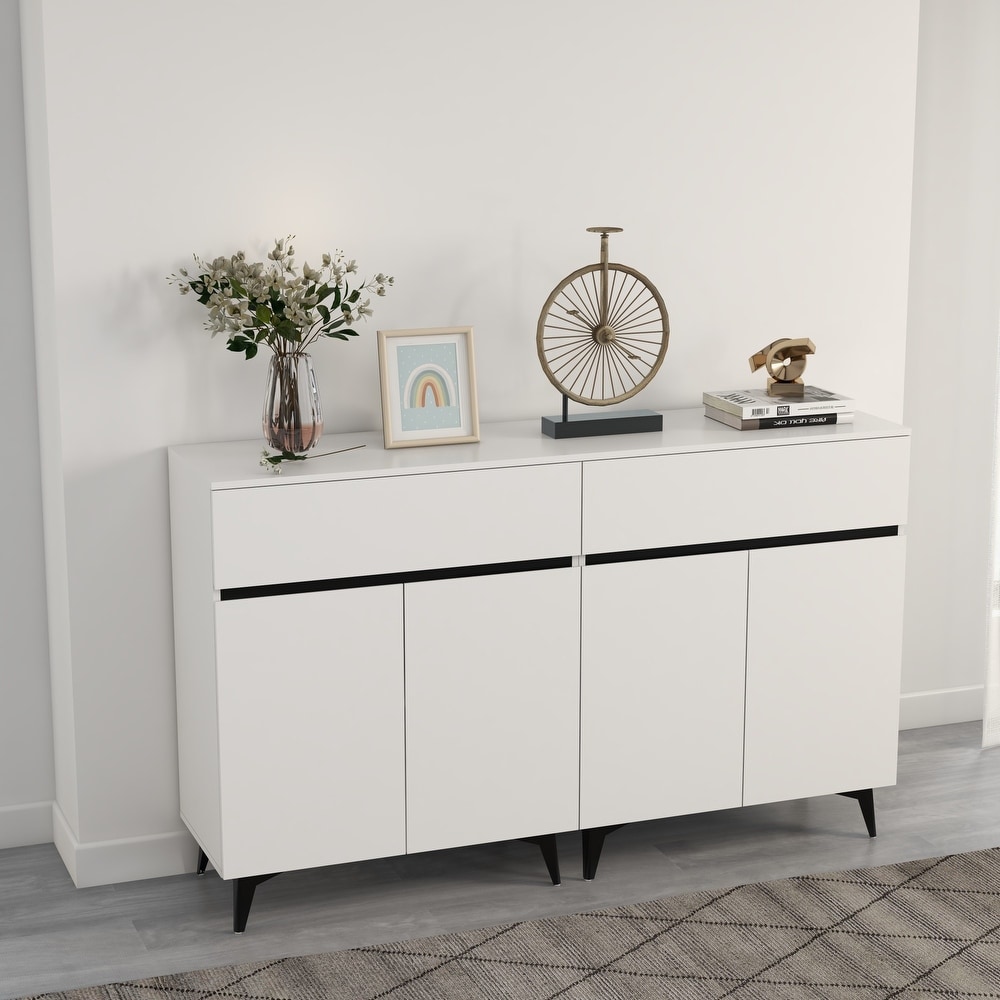 Two Doors And One Drawer Modern Accent Cabinet