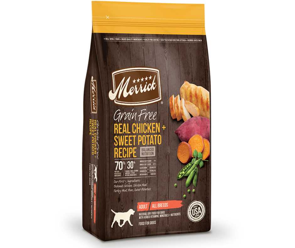 Merrick Grain Free - All Breeds， Adult Dog Real Chicken and Sweet Pota