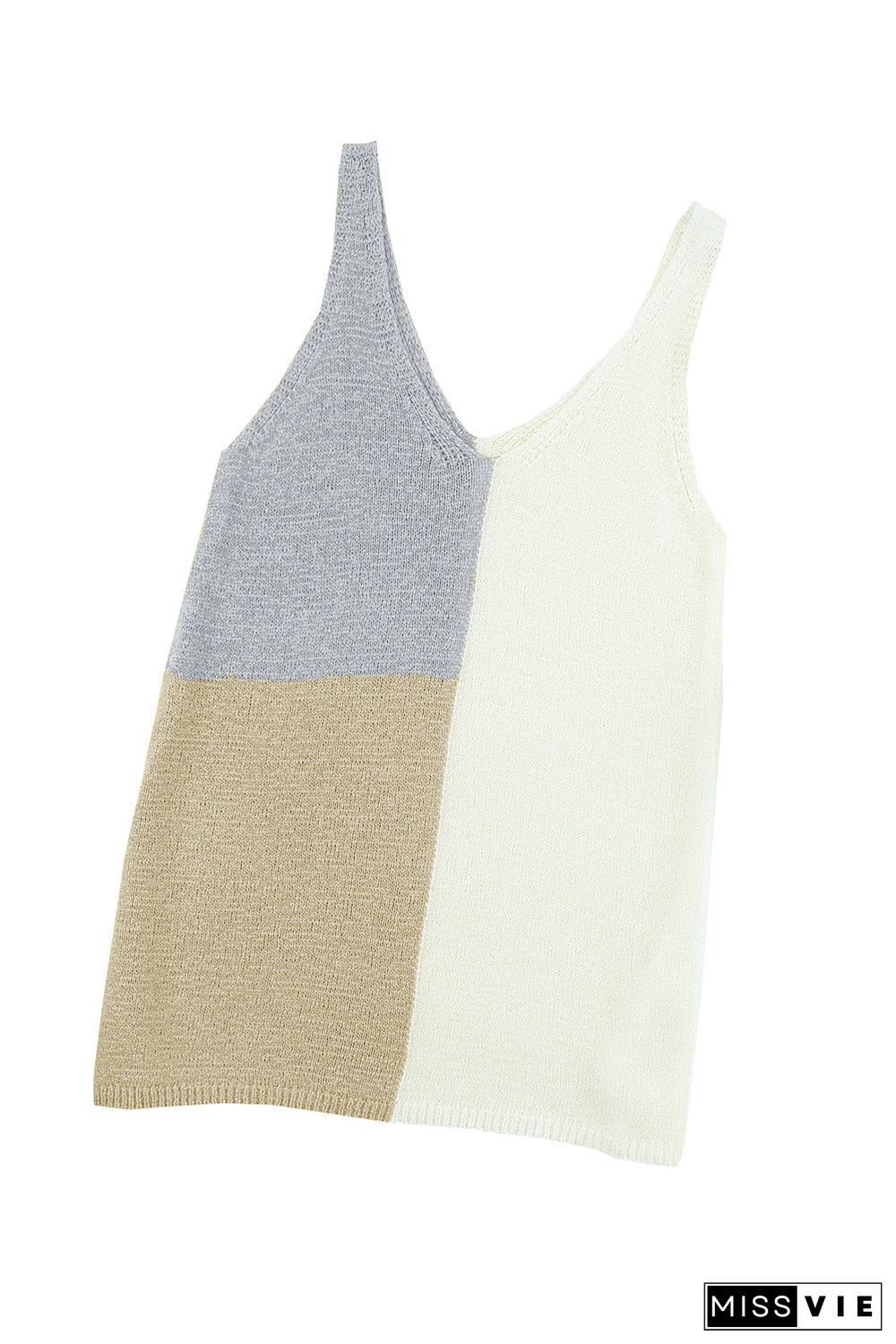 Color Block Knitted Tank Top