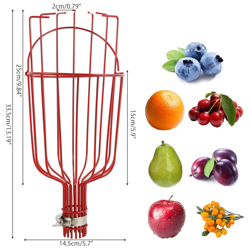 HOTBEST Fruit Picker Telescopic Fruit Catcher Tool Metal Fruit Tree Picking Basket Built-in Sponge Farm Garden Fruit Harvester Tool for Getting Fruits Lemons Apples Guavas Avocados