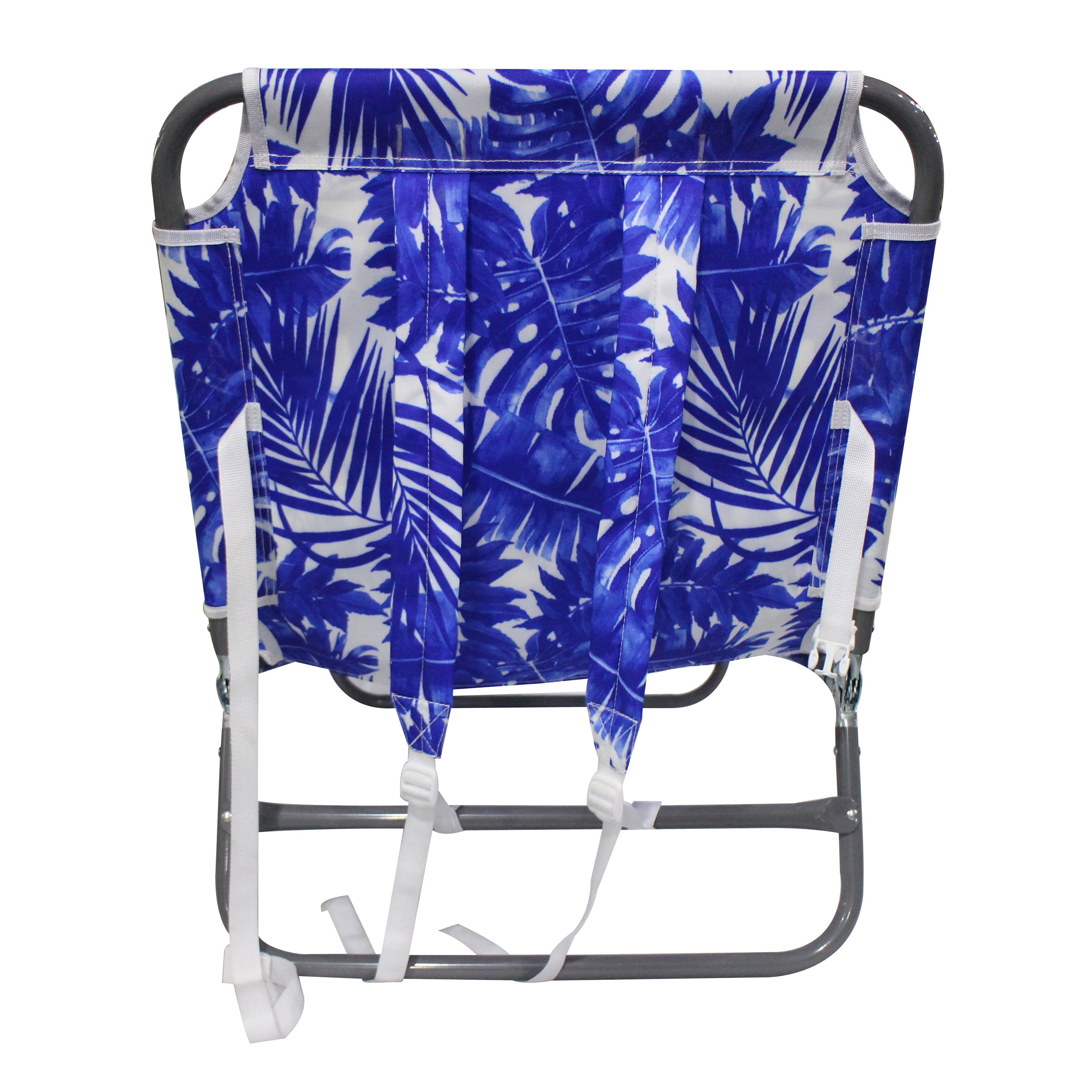 Mainstays Oversize Backpack Beach Lounger, Blue Palm