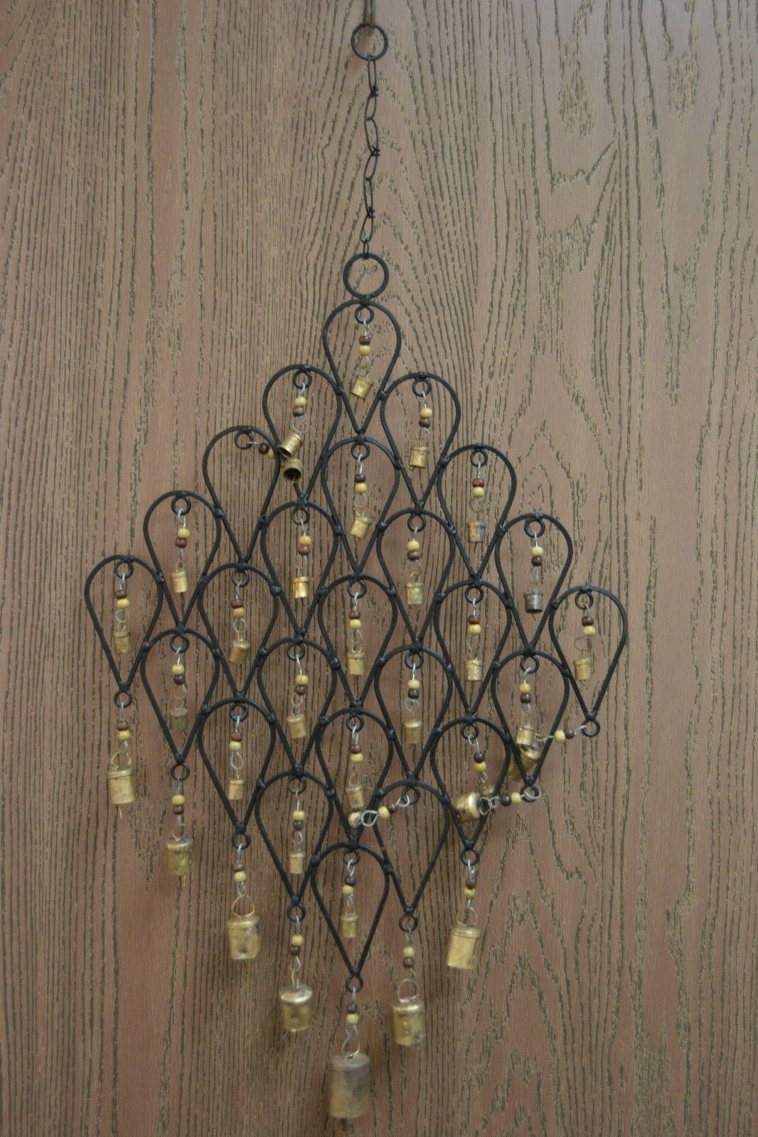 Handmade Rusty Iron Metal Bell Windchime Yard Garden