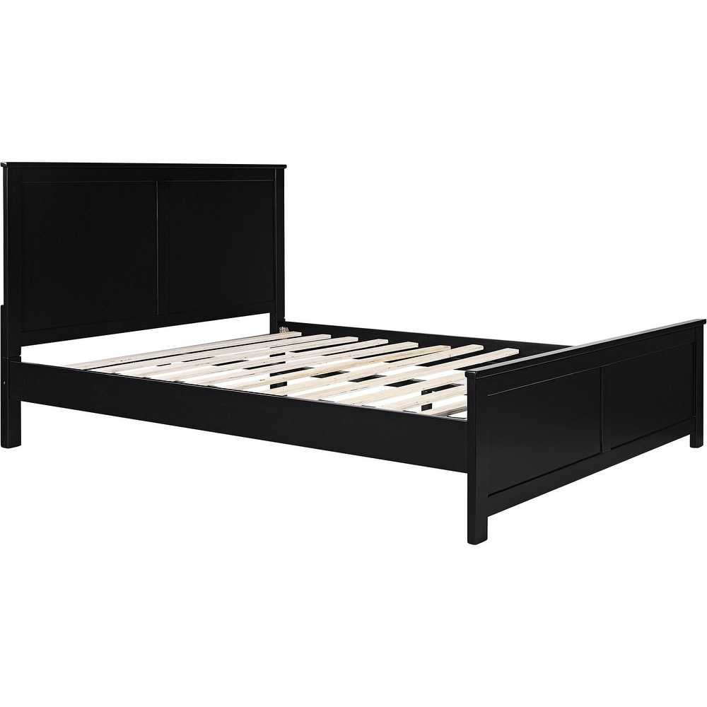 Winston Wooden Platform Bed with Paneled Headboard