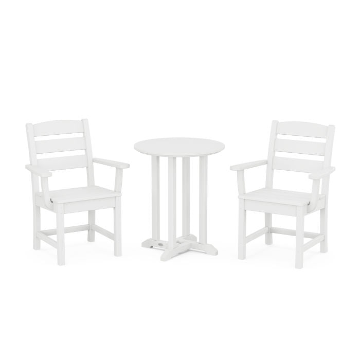 Polywood Lakeside 3-Piece Round Bistro Dining Set PWS1301-1