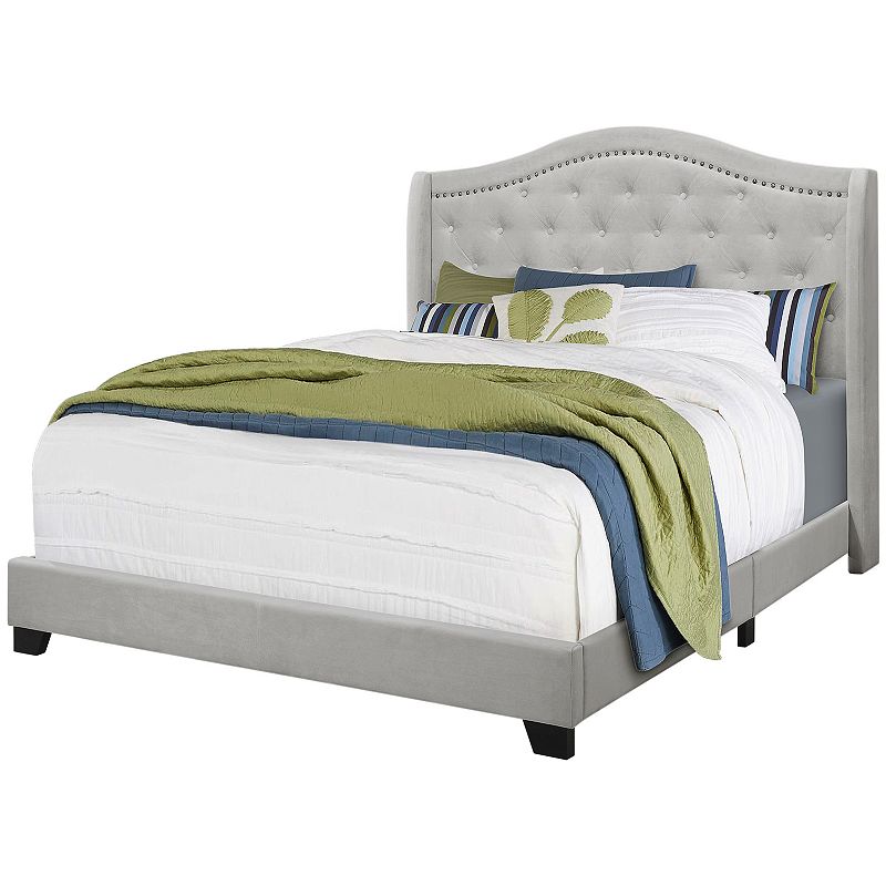 Monarch Tufted Upholstered Queen Bed