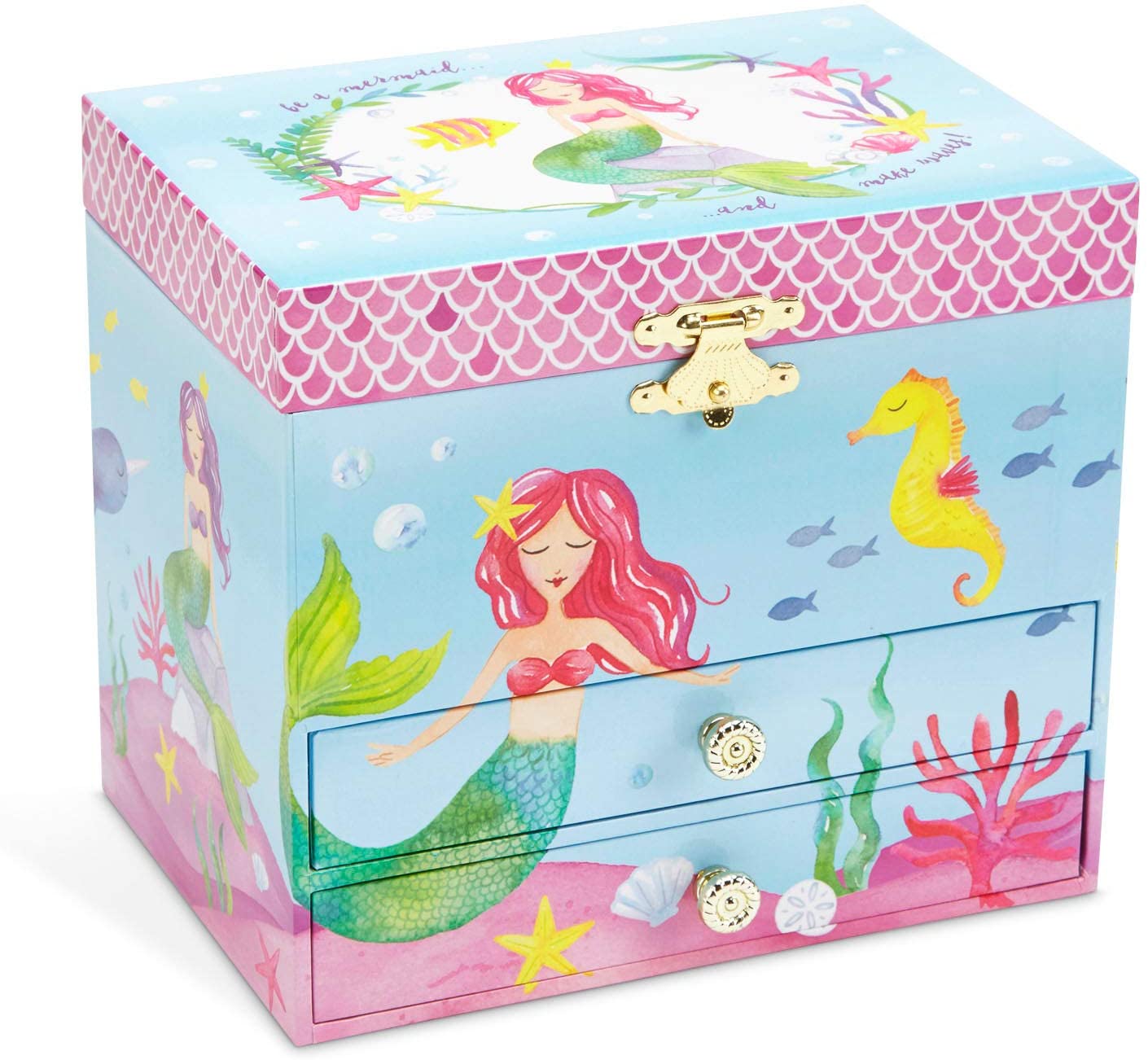 Jewelkeeper Mermaid Musical Jewelry Box & Little Girls Jewelry Set - 3 Mermaid Gifts for Girls