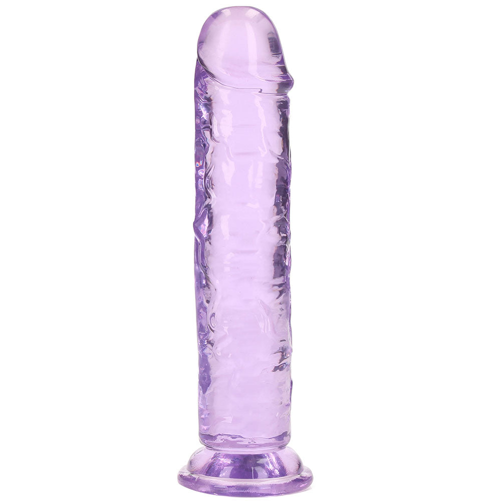 RealRock Crystal Clear Jelly 7 Inch Dildo in Purple