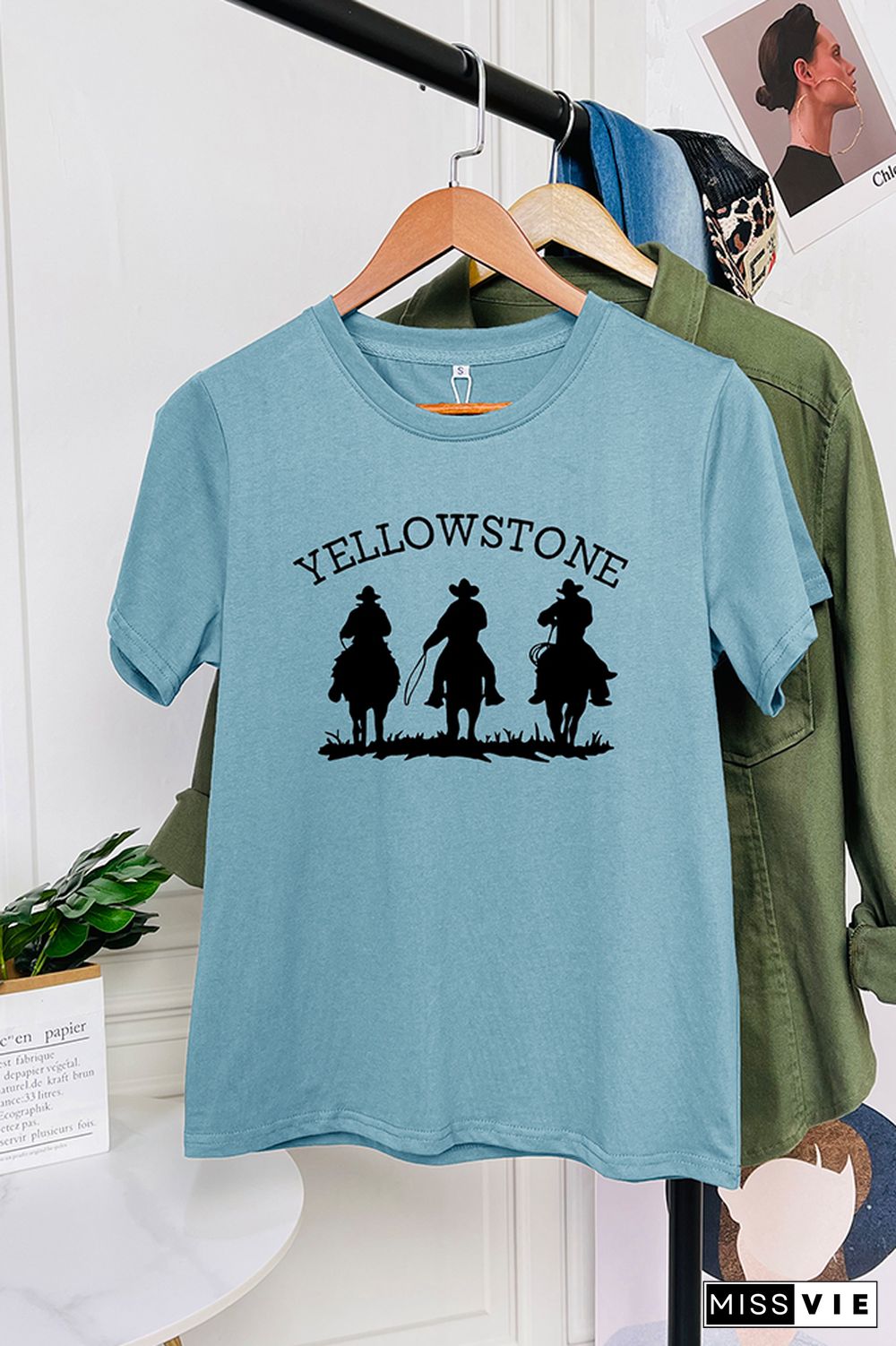 Yellowstone Cowboy Printed Short Sleeve Graphic Tee Wholesale