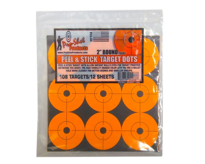 Peel and Stick Target Dots- Orange 12 Sheets /108 Dots - 2RDOT-108