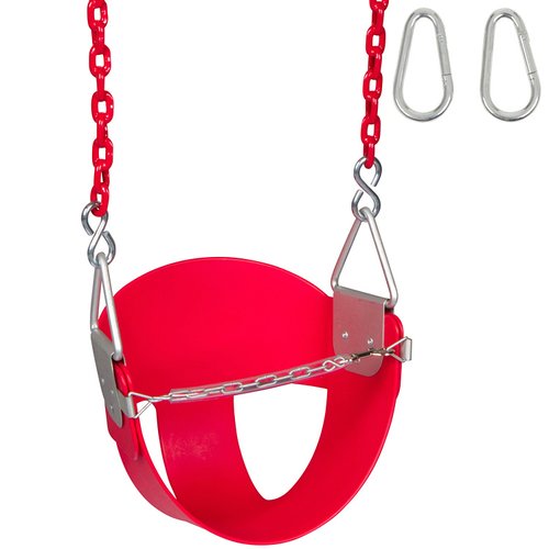 Swing Set Stuff Inc. Highback Half Bucket with 8.5 Ft. Coated Chains (Blue)