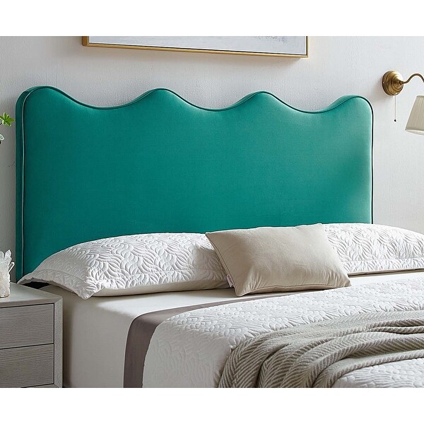 Monrovia Green Velvet Upholstered Twin Size Headboard - - 34023719