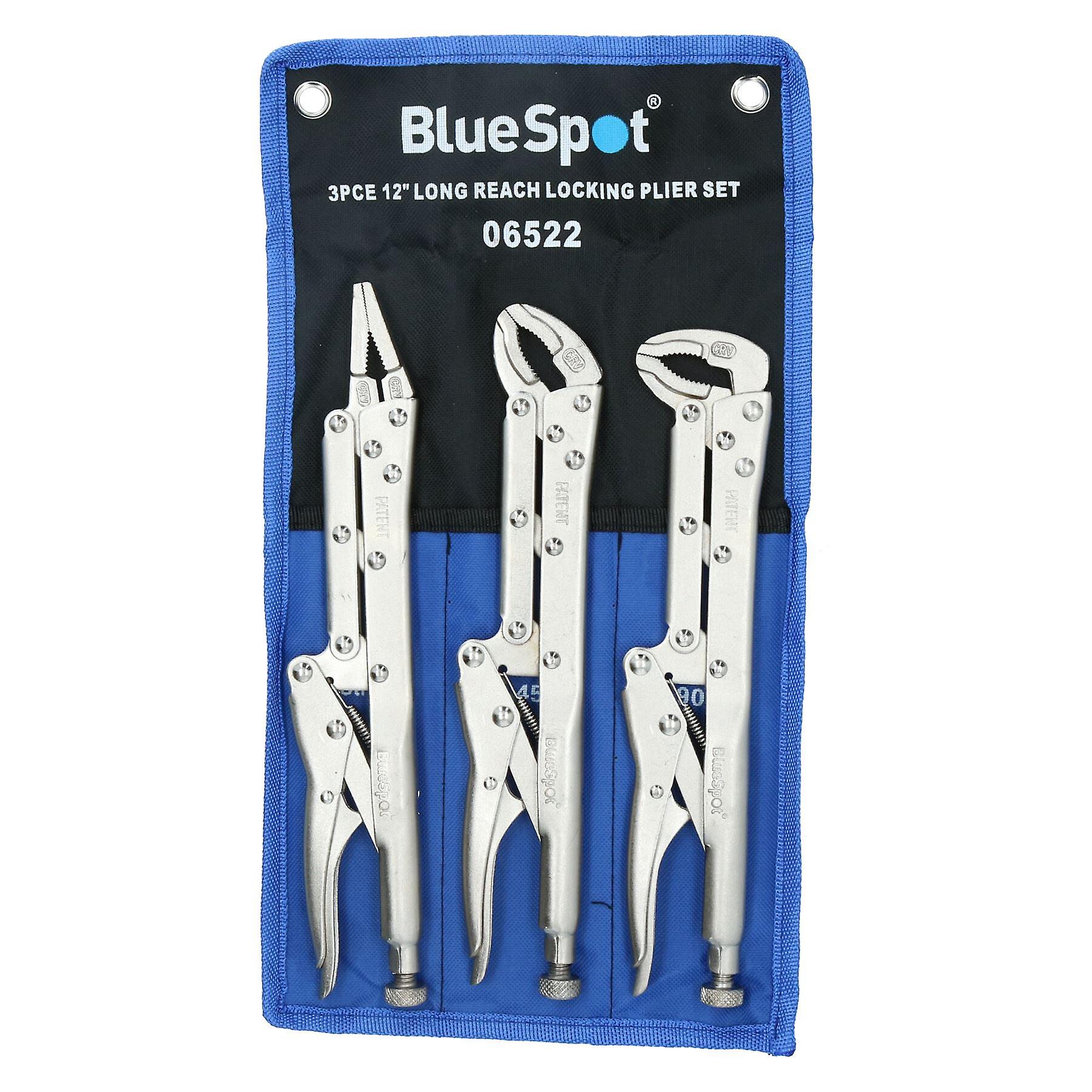 12” Extra Long Nose Adjustable Locking Pliers Mole Grips 3pc Set Straight 45° 90°