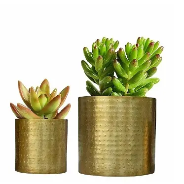 Custom Made Gold Metal Planters for Garden Home Decorative Plant Custom Shape Flower Pot Luxury Floor Planter