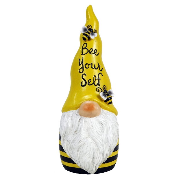 Polyresin quot bee Yourself quot Indoor outdoor Garden Gnome Statue Yellow black Alpine Corporation