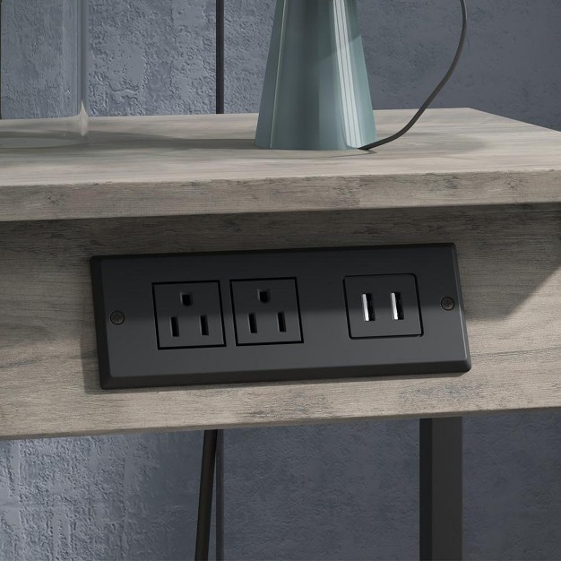 Trinity Side Table With Charging Station Vintage End Table With Usb Charging Ports And Outlets