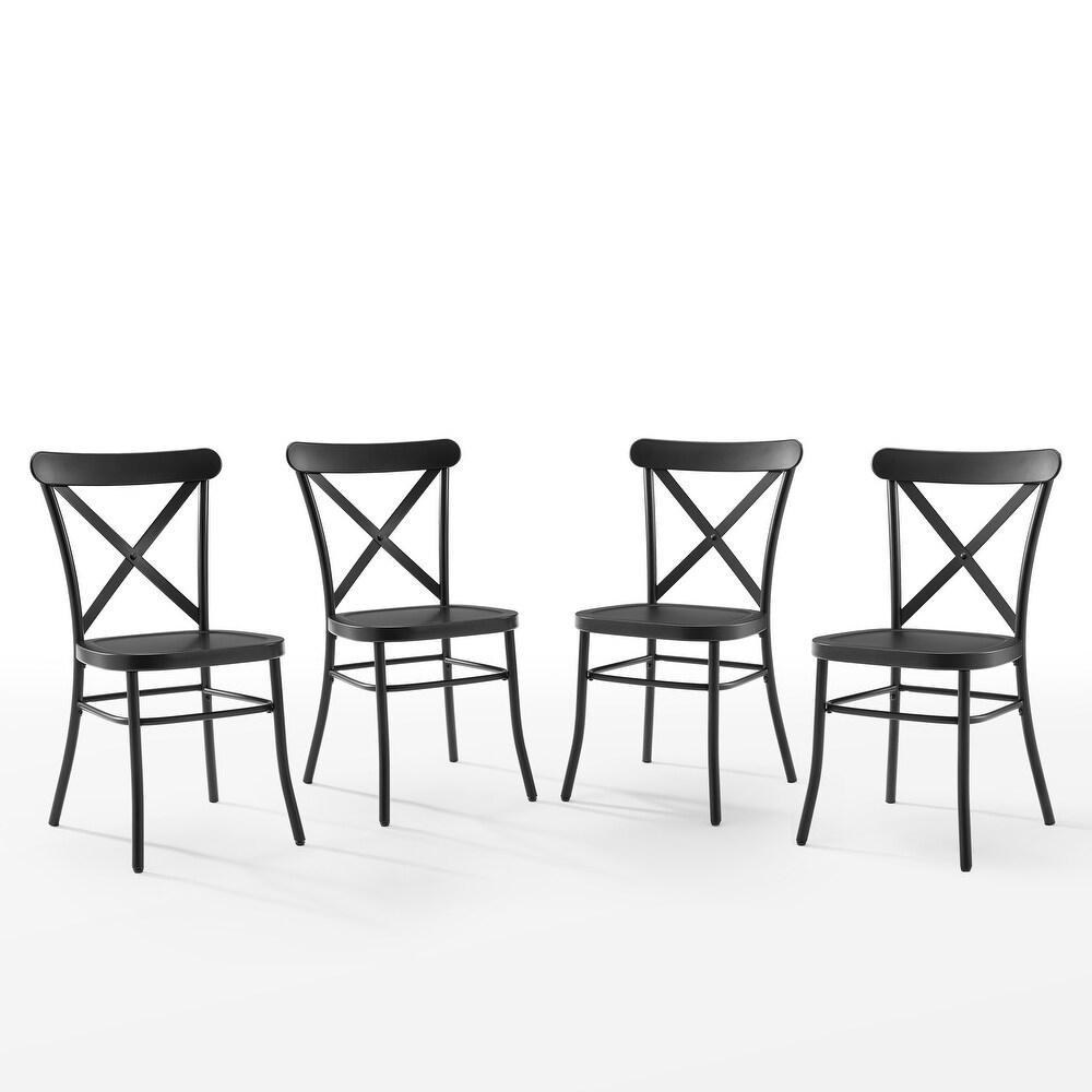 Camille 4 Piece Metal Dining Chair Set  4 Chairs