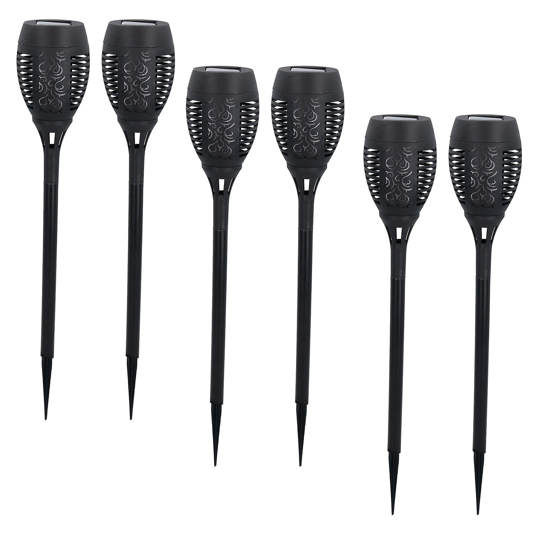 LED Flickering Flame Garden Solar Light Torch Waterproof Durable Outdoor 6pc