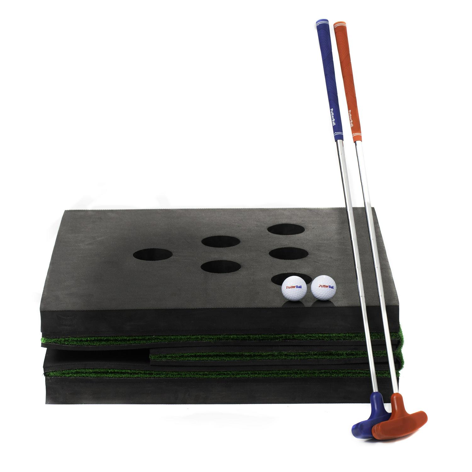 PutterBall Golf Pong Game Set The Original 8211 Includes 2 Putters 2 Golf Balls Green Putting Pong Golf Mat and Golf Hole Covers 8211 Best Backyard Party Golf Game Set  Crowdfused