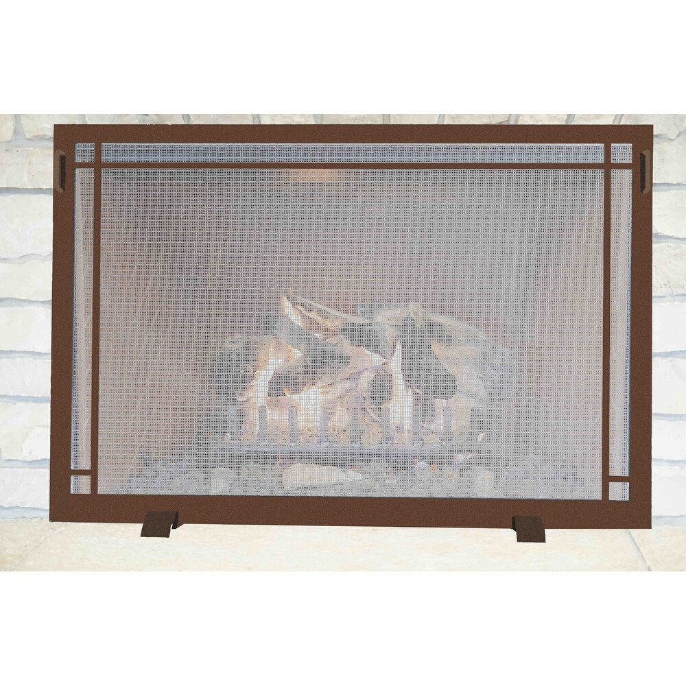 Design Specialties Craftsman Solar Bronze Fireplace Screen 38 X 26