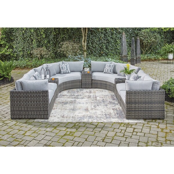 Signature Design by Ashley Harbor Court Gray 9Piece Outdoor Sectional