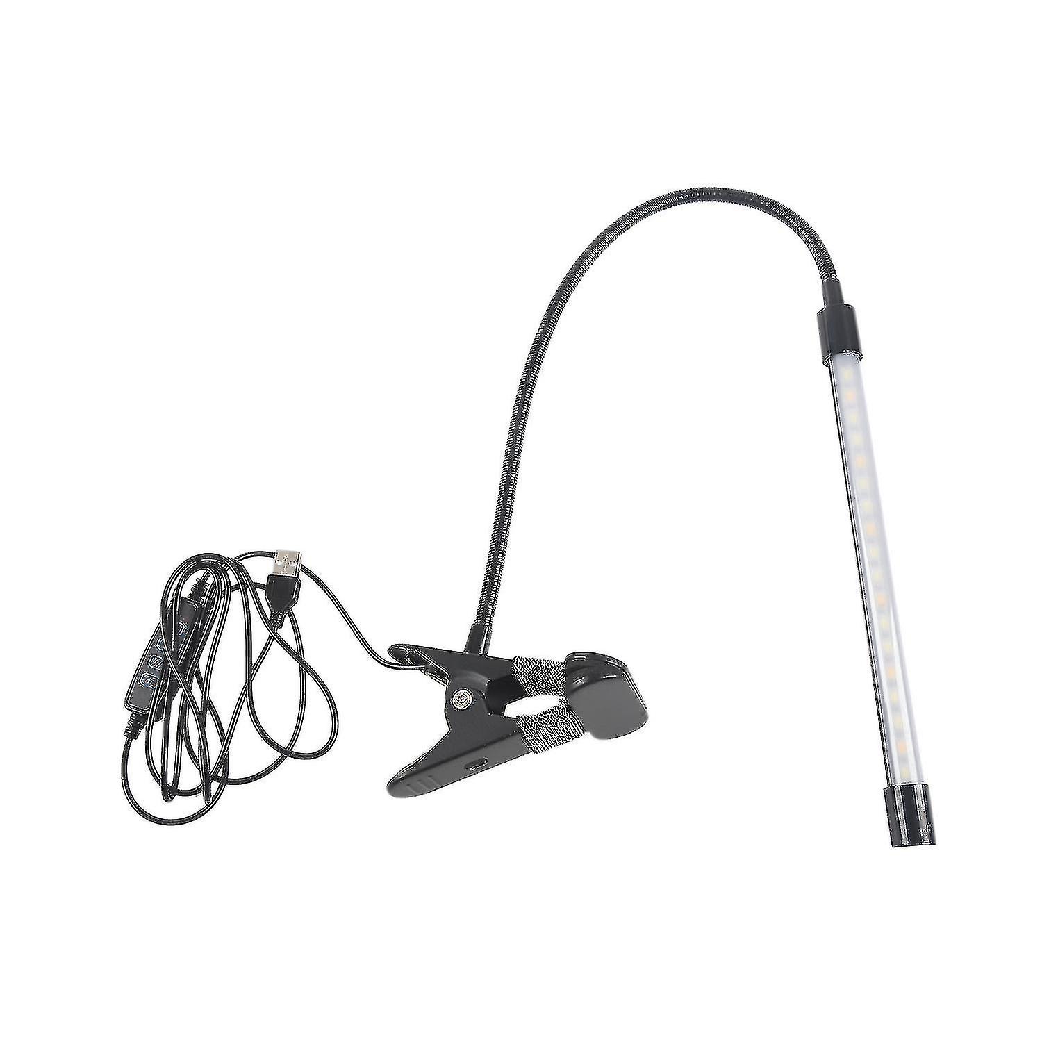 8w Led Clip On Lamp， With 3 Modes 2m Cable 10 Levels Clamp