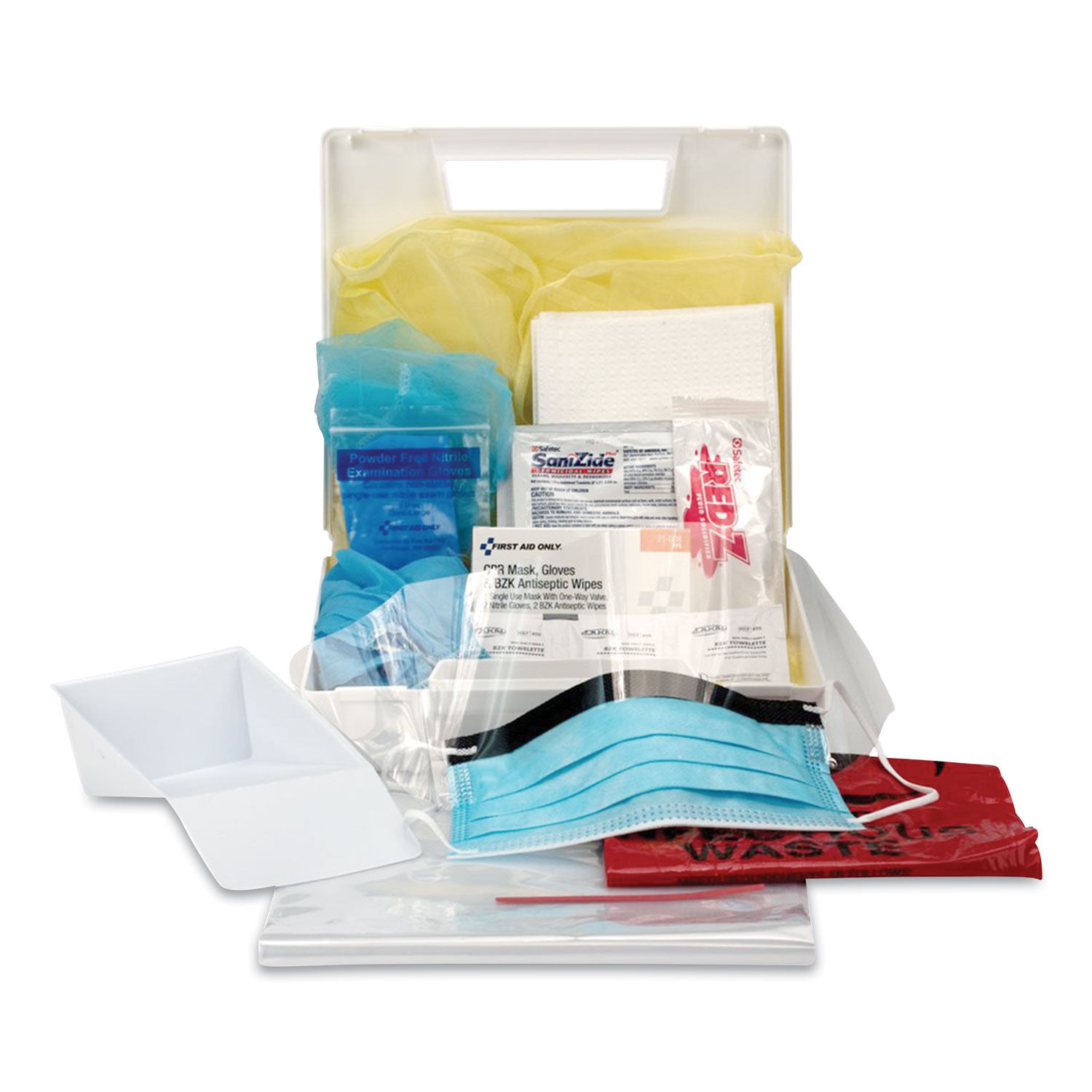 Bloodborne Pathogen Spill Clean Up Kit with CPR Pack by First Aid Onlyandtrade; FAO216O