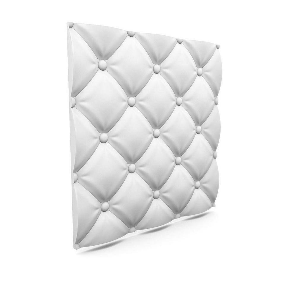 A La Maison Ceilings Tufted Plain White 2 ft. x 2 ft. Seamless Foam Glue-up 3D Wall Panel (24 sq. ft.case) TF-SWP-PW-6