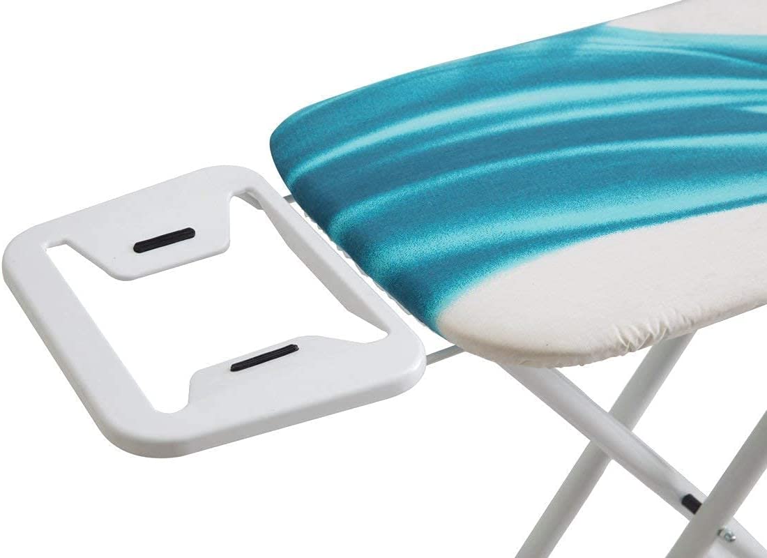 Mabel Home Adjustable Height， Deluxe， 4-Leg， Ironing Board， Extra Cover， Blue/White Patterned