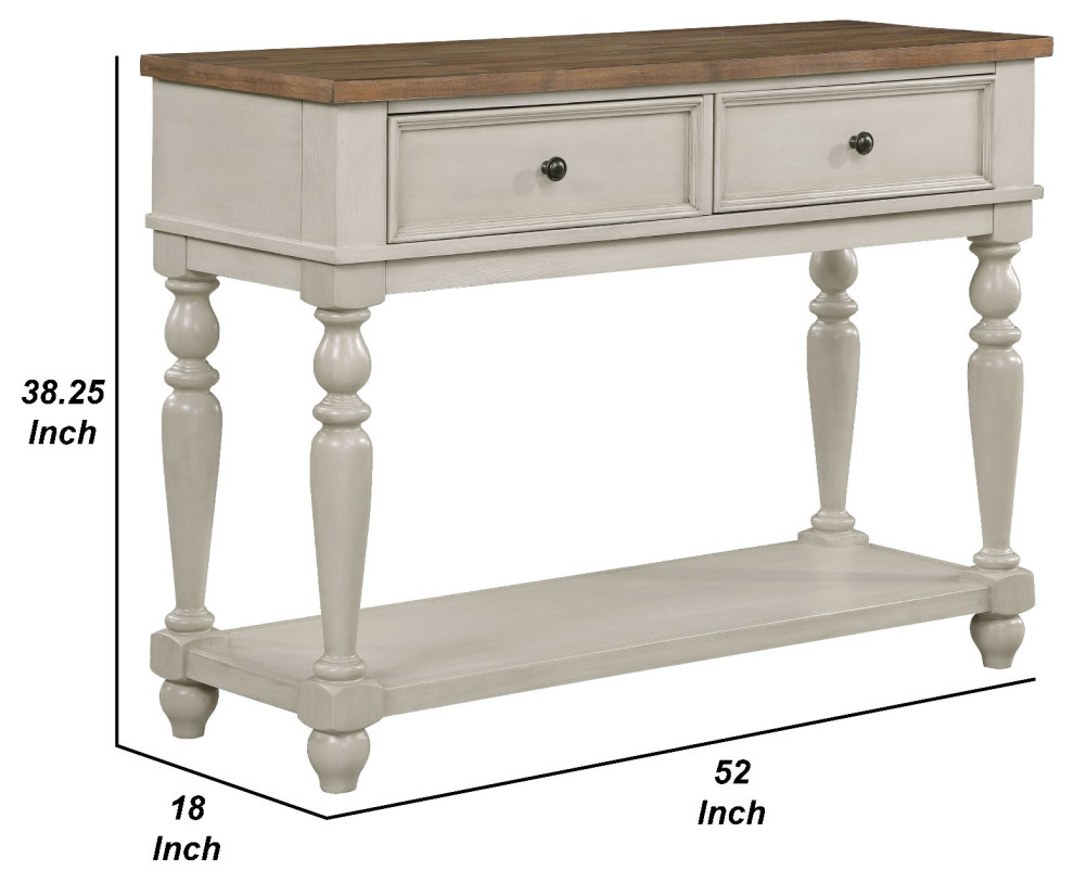 Benzara BM272125 Katherine 52 quotConsole Sideboard Buffet  White   Traditional   Console Tables   by Uber Bazaar  Houzz