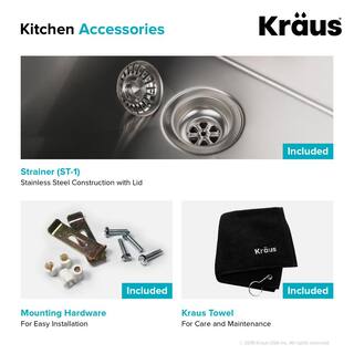 KRAUS Standart PRO 16 Gauge Stainless Steel 17 in. Undermount Bar Sink KHU101-17