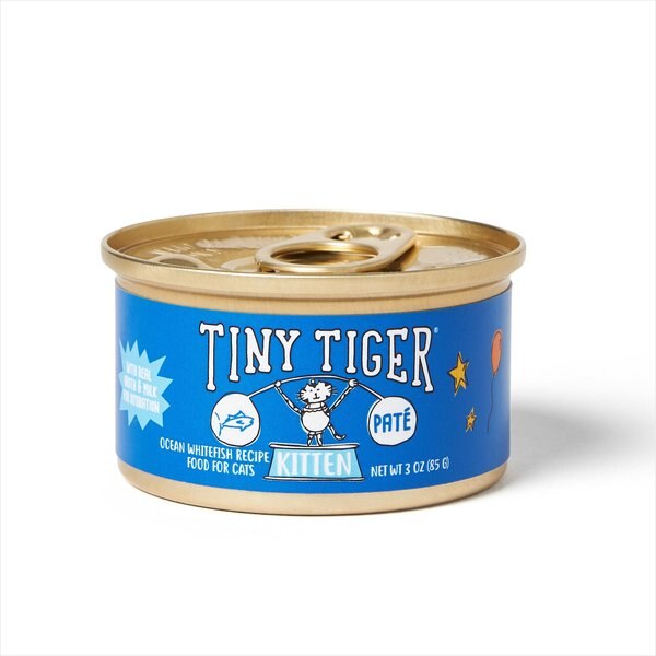 Tiny Tiger， Kitten Classic， Ocean Whitefish Pate Recipe， Canned Cat Food， 3oz，case of 24