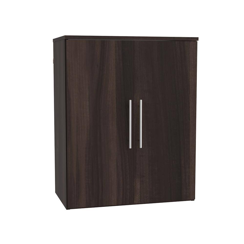 ClosetMaid Style+ 14.59 in. D x 25.12 in. W x 31.28 in. H Modern Walnut Laundry Room Floating Cabinet Kit with Modern Doors 10000-02196