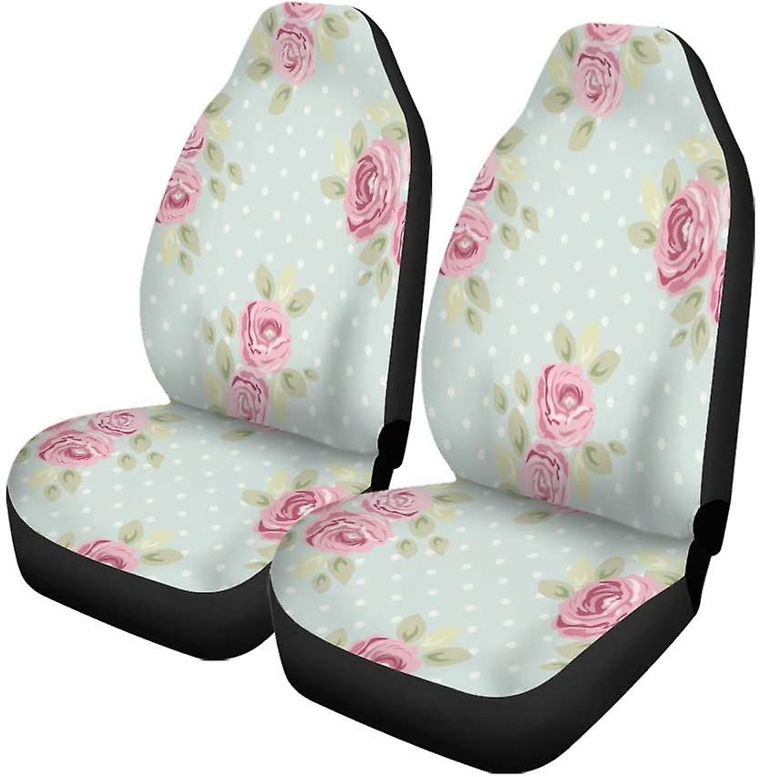 Set Of 2 Car Seat Covers Vintage Roses Universal Auto Front Seats Protector Fits For Car，suv Sedan，truck D---44170