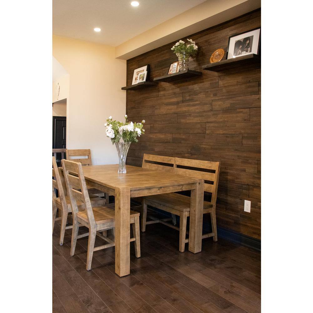 Interbuild 48 in. L x 6 in. W x 0.4 in. T Solid Acacia Shiplap Wall Boards Espresso (5 per Package - 8.75 sq. ft. Coverage) 673114