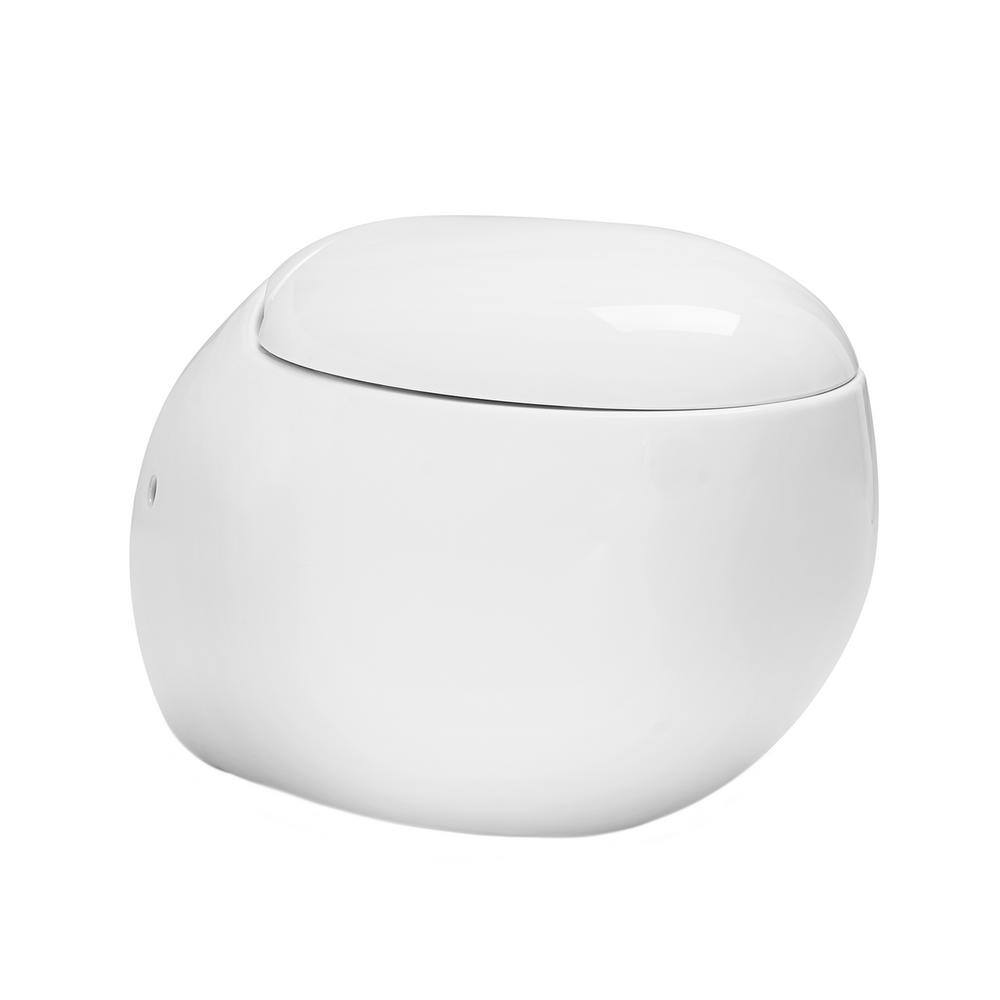 Swiss Madison 0.81.28 GPF Plaisir Wall Hung Dual Flush Elongated Toilet Bowl in White SM-WT660